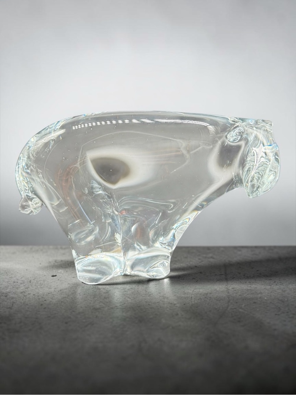 Vintage Eneryda Sweden Crystal Polar Bear Figurine Paperweight Scandinavian MCM